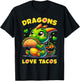 Dragons Love Tacos Cute Cinco De Mayo Mexican Food Kids Boys T-Shirt - T-Shirt | Black