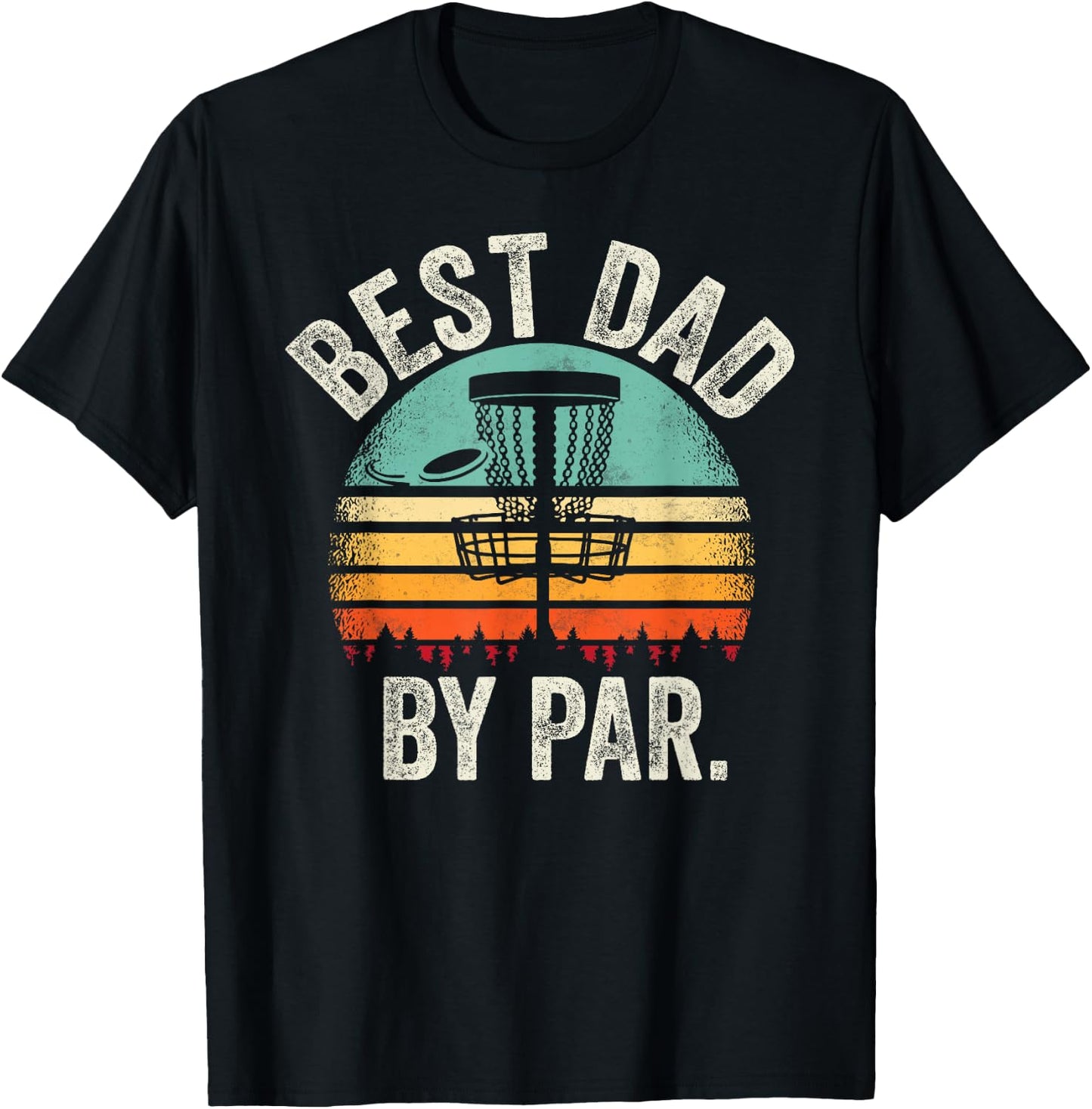 Vintage Disc Golf Dad - Best Dad By Par Disk Golf T-Shirt - T-Shirt | Black