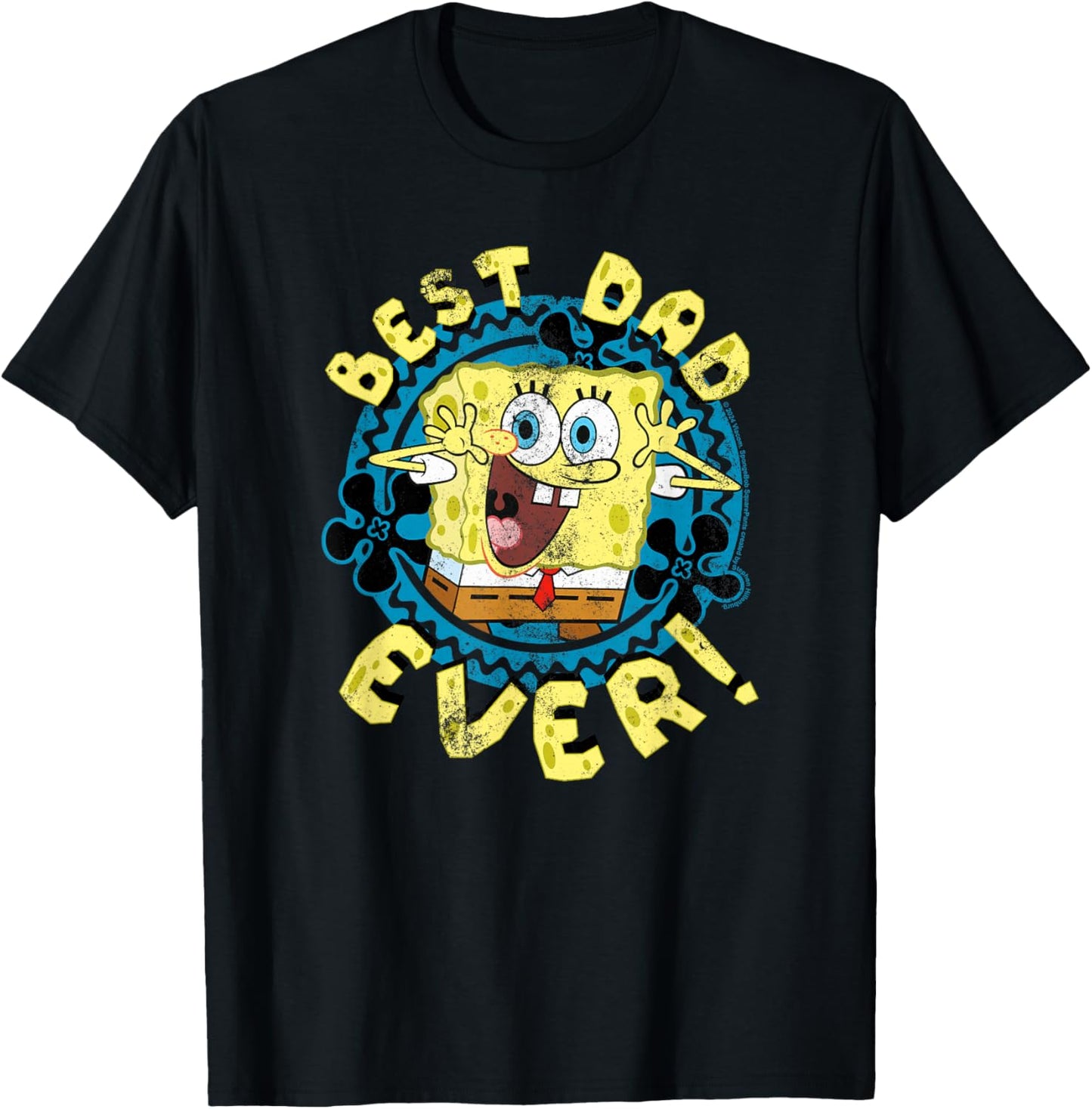 Spongebob Squarepants Father's Day Best Dad Ever T-Shirt - T-Shirt | Black