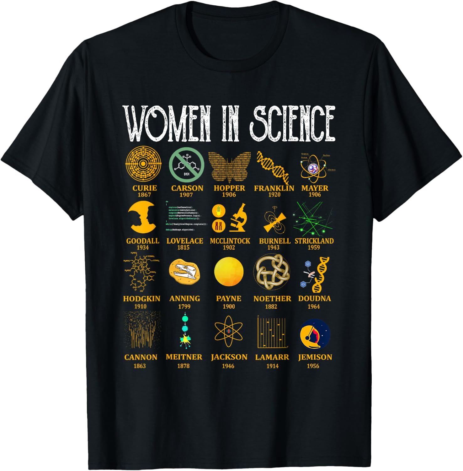 Science Lover Gifts Adult Women In Science Scientist Idea T-Shirt - T-Shirt | Black