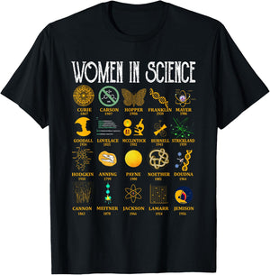 Science Lover Gifts Adult Women In Science Scientist Idea T-Shirt - T-Shirt | Black