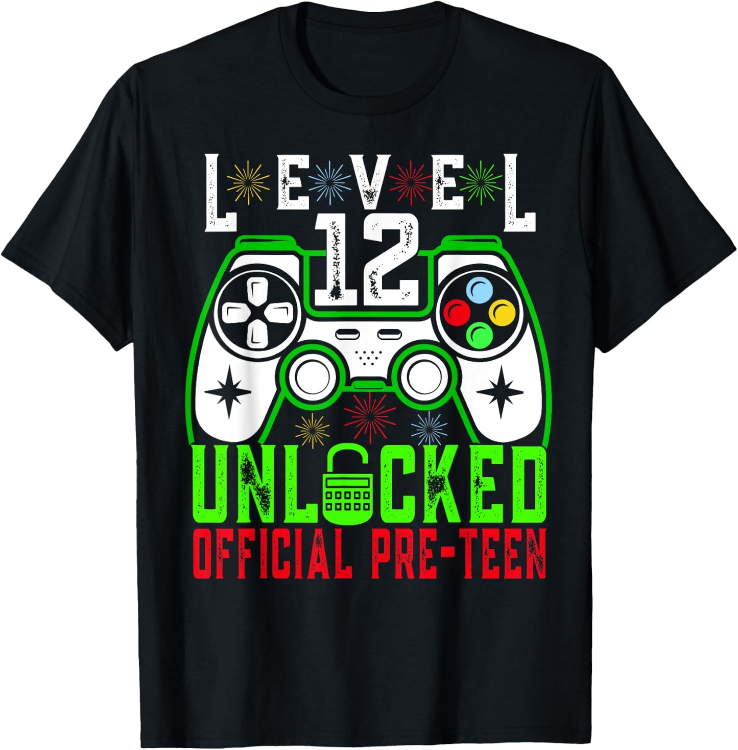 Level 12 Unlocked Birthday Shirt- Gamer BD level 12 unlocked T-Shirt - T-Shirt | Black