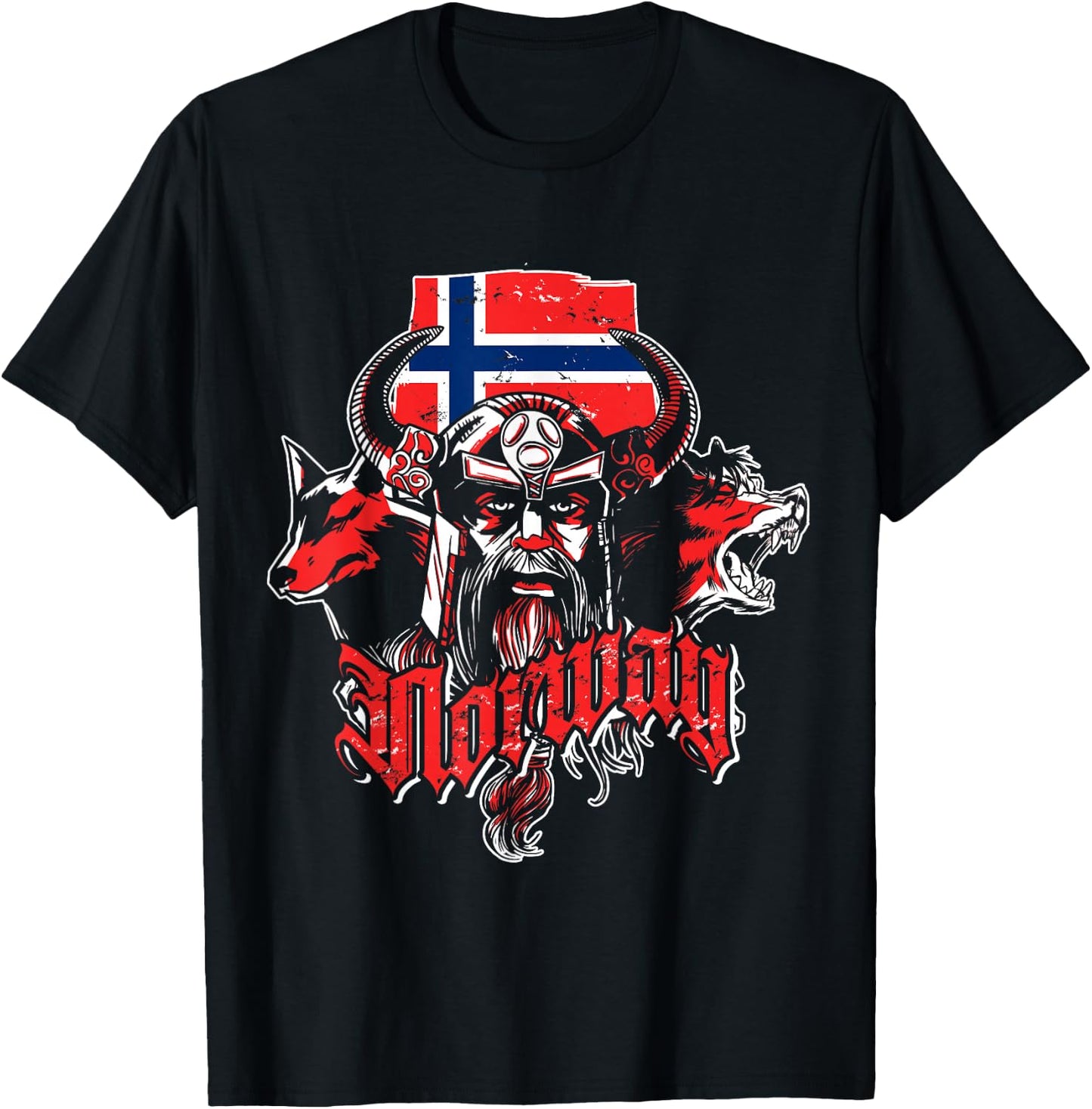Viking Wolf Gift Oslo Norway T-Shirt - T-Shirt | Black