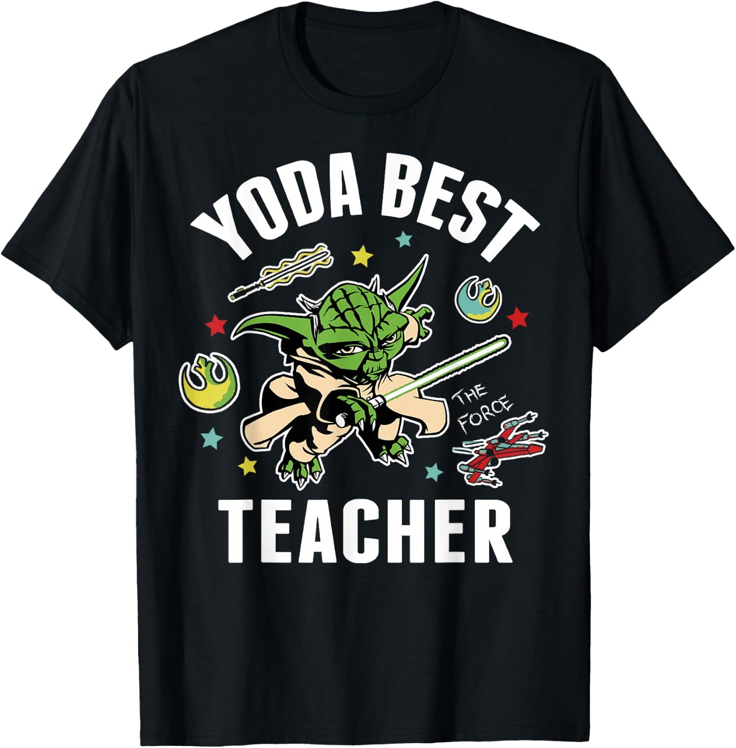 Star Wars Yoda Best Teacher Icons T-Shirt - T-Shirt | Black