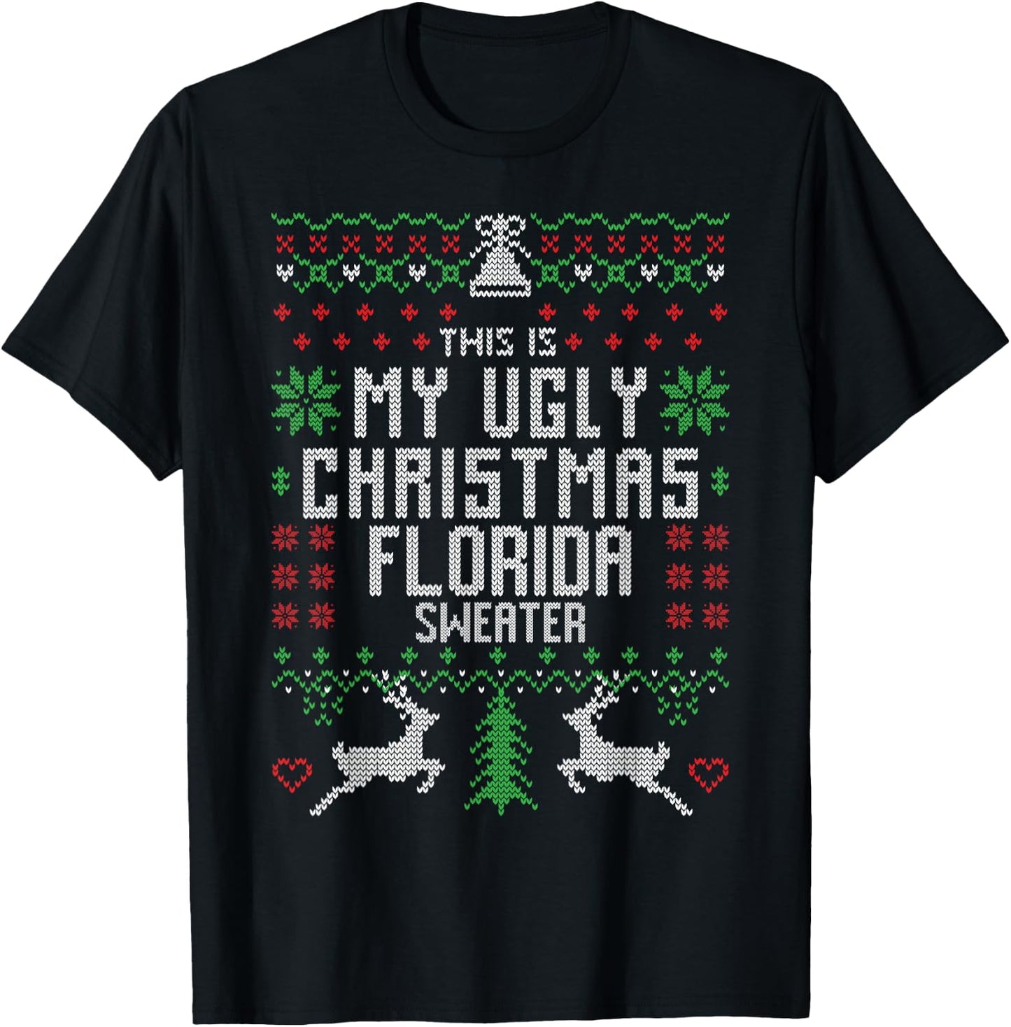 This is My Ugly Christmas Florida Sweater Funny Xmas Gifts T-Shirt - T-Shirt | Black