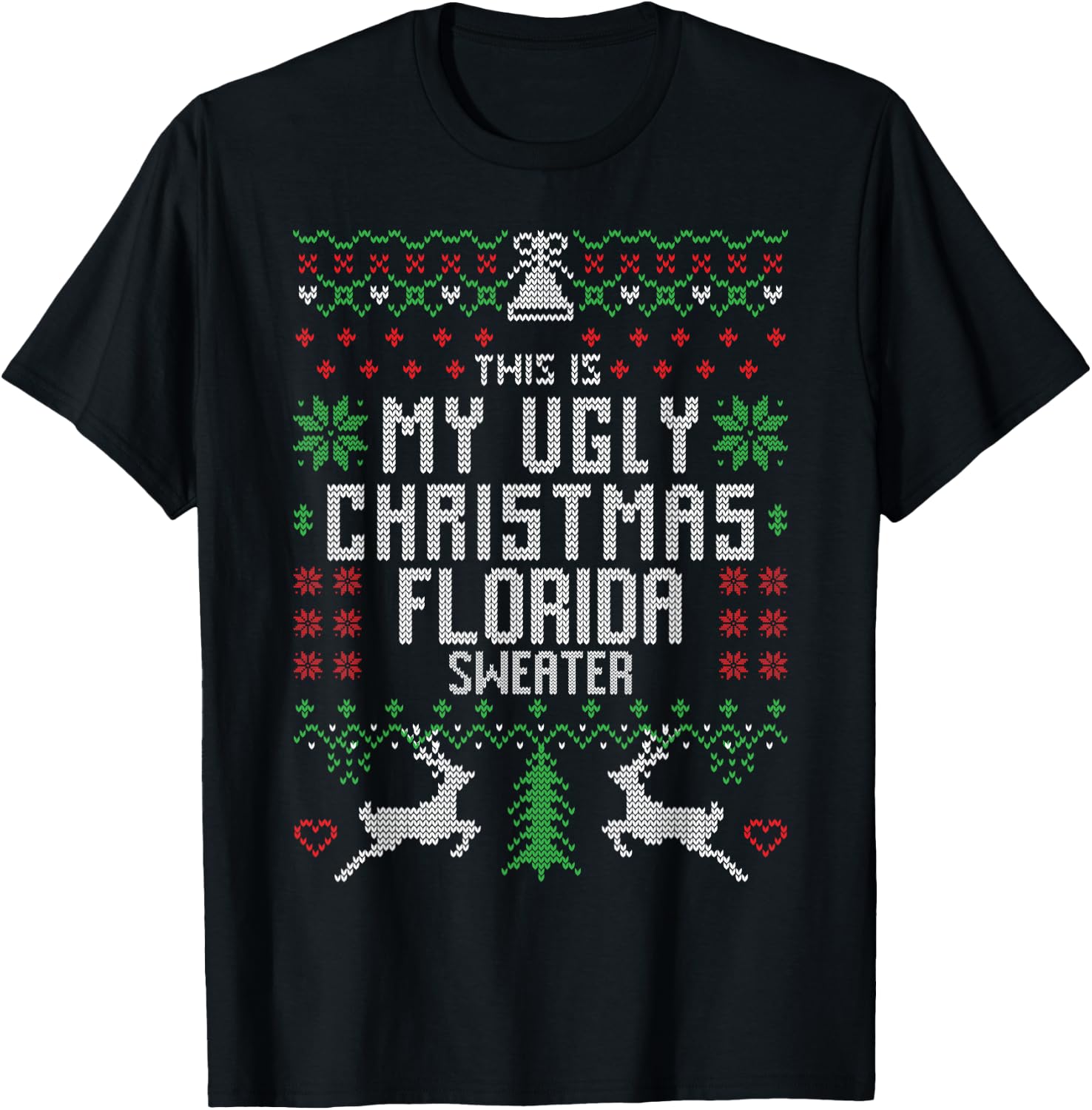 This is My Ugly Christmas Florida Sweater Funny Xmas Gifts T-Shirt - T-Shirt | Black