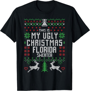 This is My Ugly Christmas Florida Sweater Funny Xmas Gifts T-Shirt - T-Shirt | Black