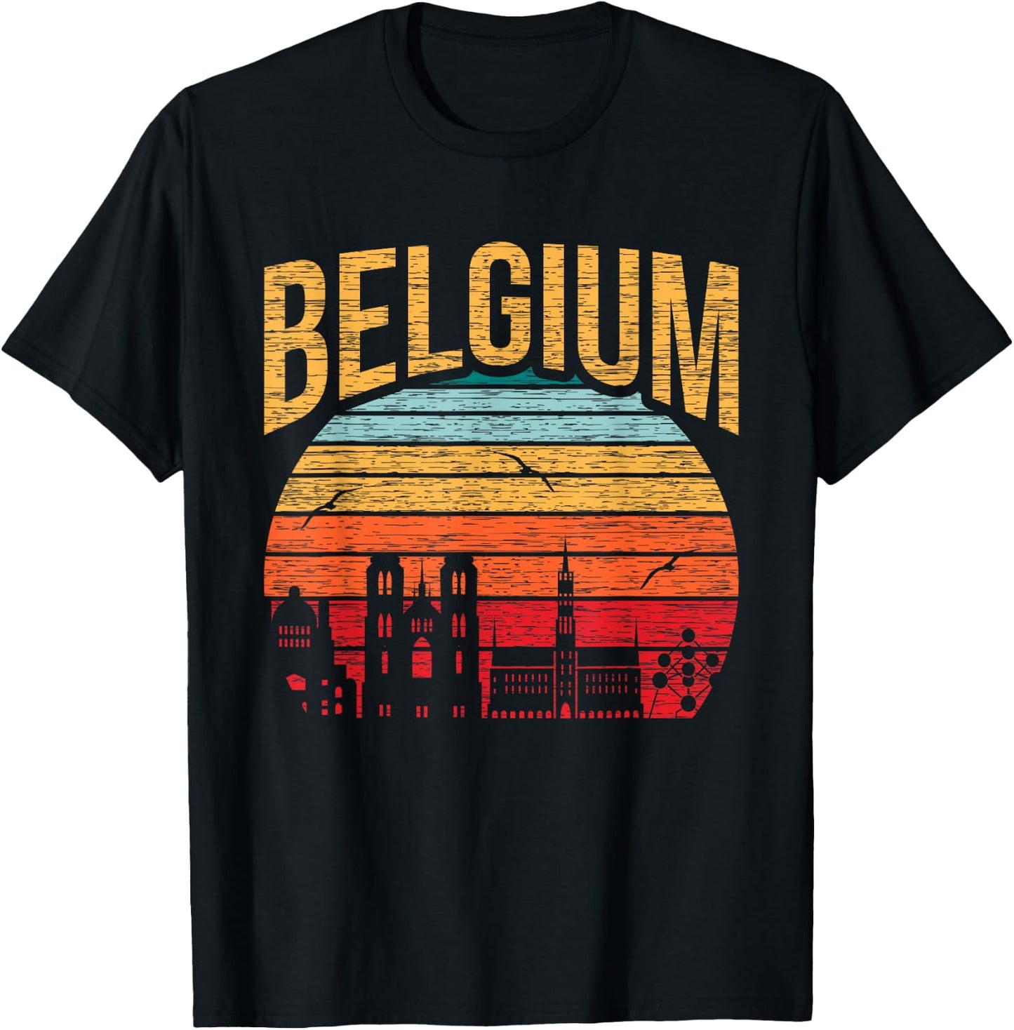 Funny Belgium Flag Shirt Roots From Usa Belgium T-Shirt - T-Shirt | Black