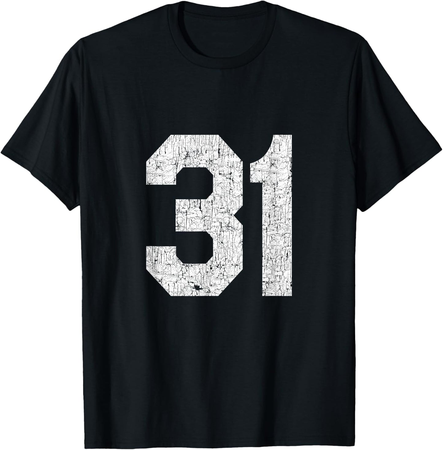 #31 Jersey Uniform Varsity Number, 31st Birthday, 31st Place T-Shirt - T-Shirt | Black