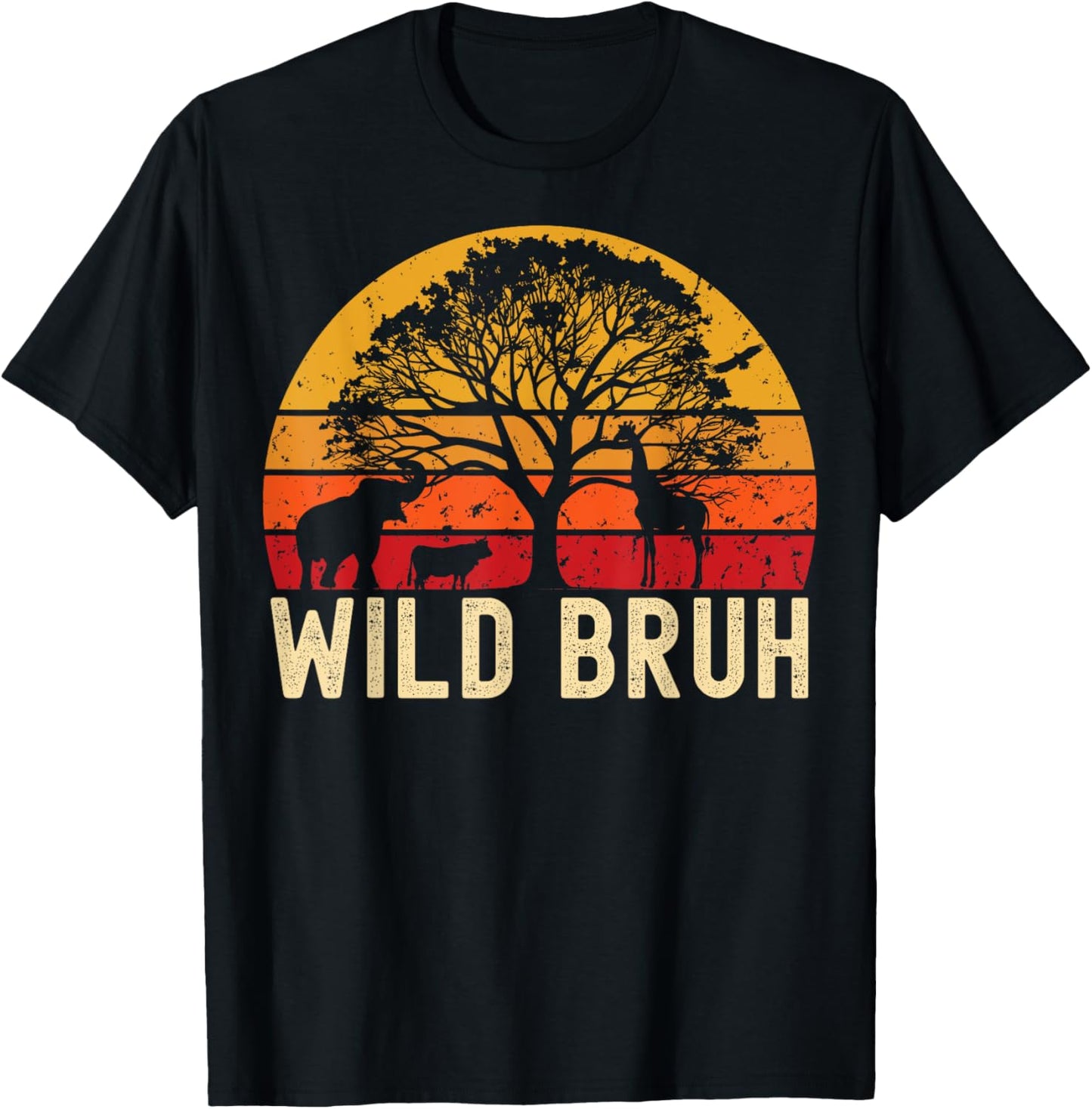 Wild Bruh Zoo Born Wild Birthday Safari Jungle Wild Family T-Shirt - T-Shirt | Black