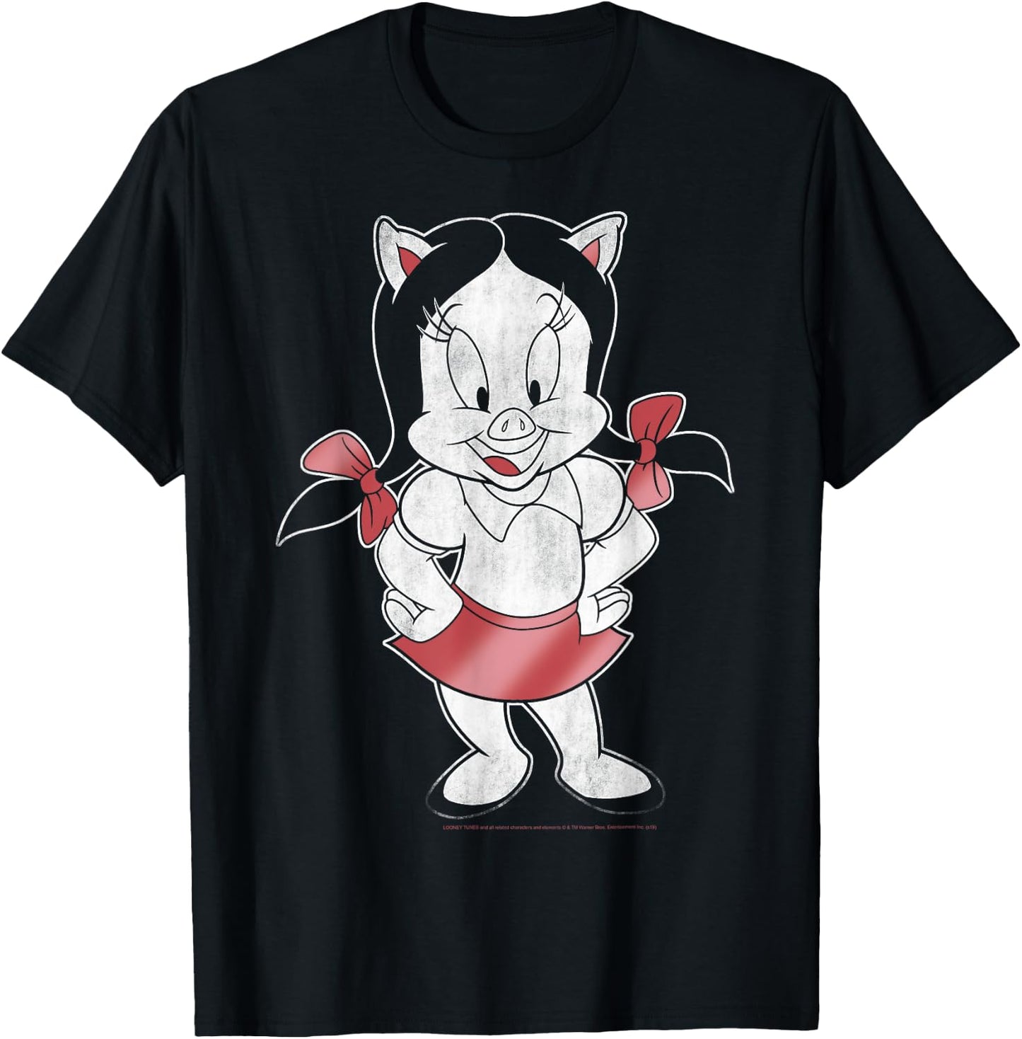 Looney Tunes Petunia Pig Portrait T-Shirt - T-Shirt | Black