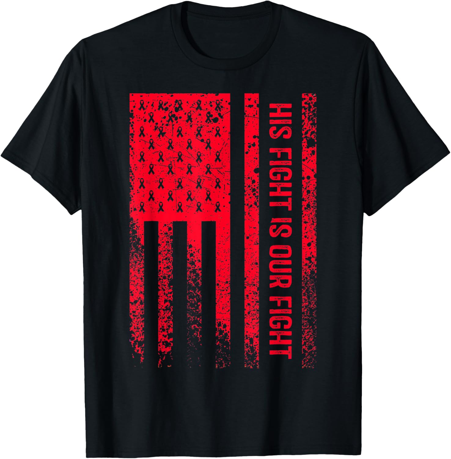 His Fight Is Our Fight Von Willebrand's Disease Awareness T-Shirt - T-Shirt | Black