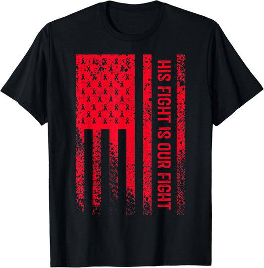 His Fight Is Our Fight Von Willebrand's Disease Awareness T-Shirt - T-Shirt | Black