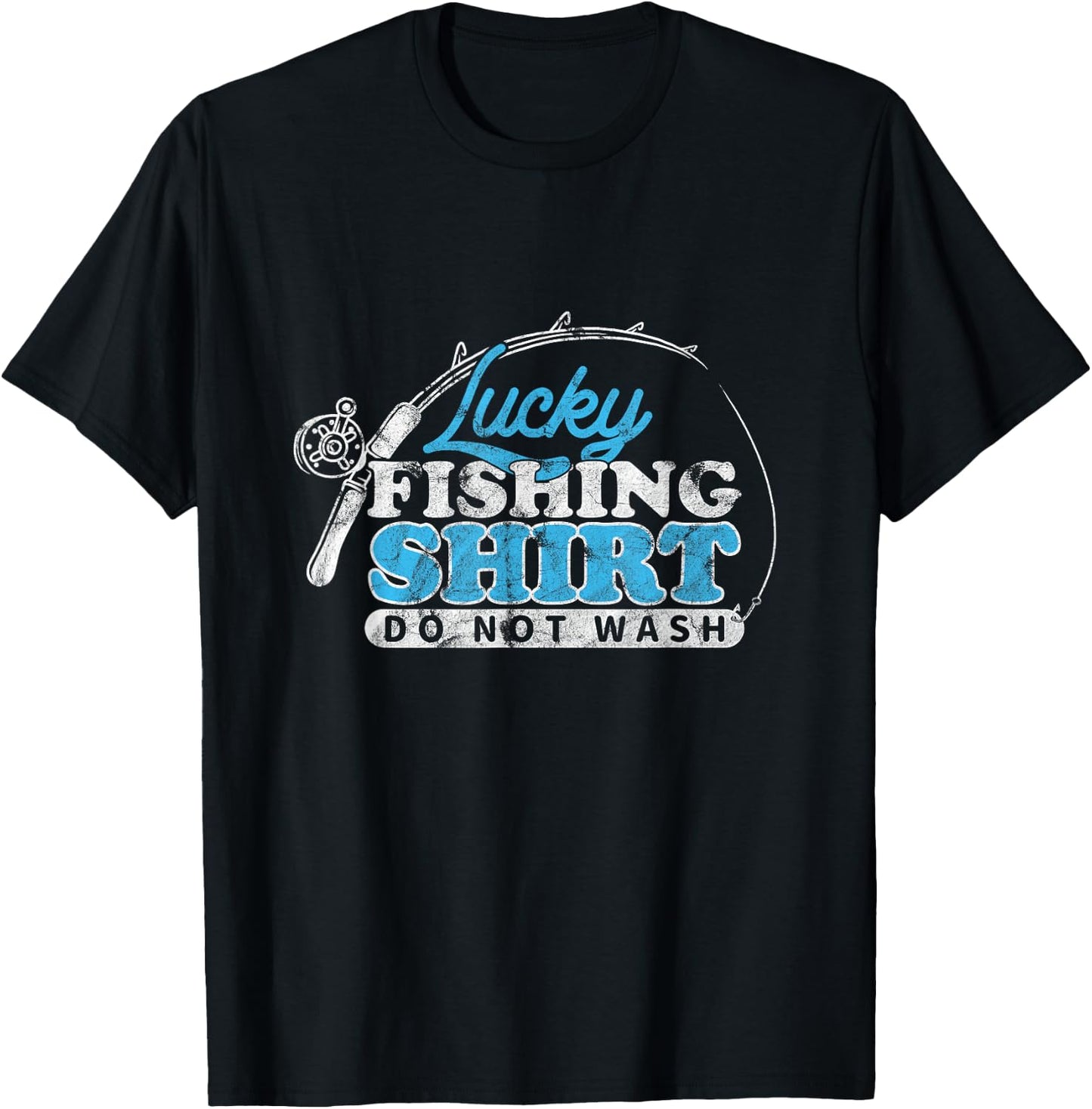 Lucky Fishing Fisherman Fishing Lucky Fishing T-Shirt - T-Shirt | Black
