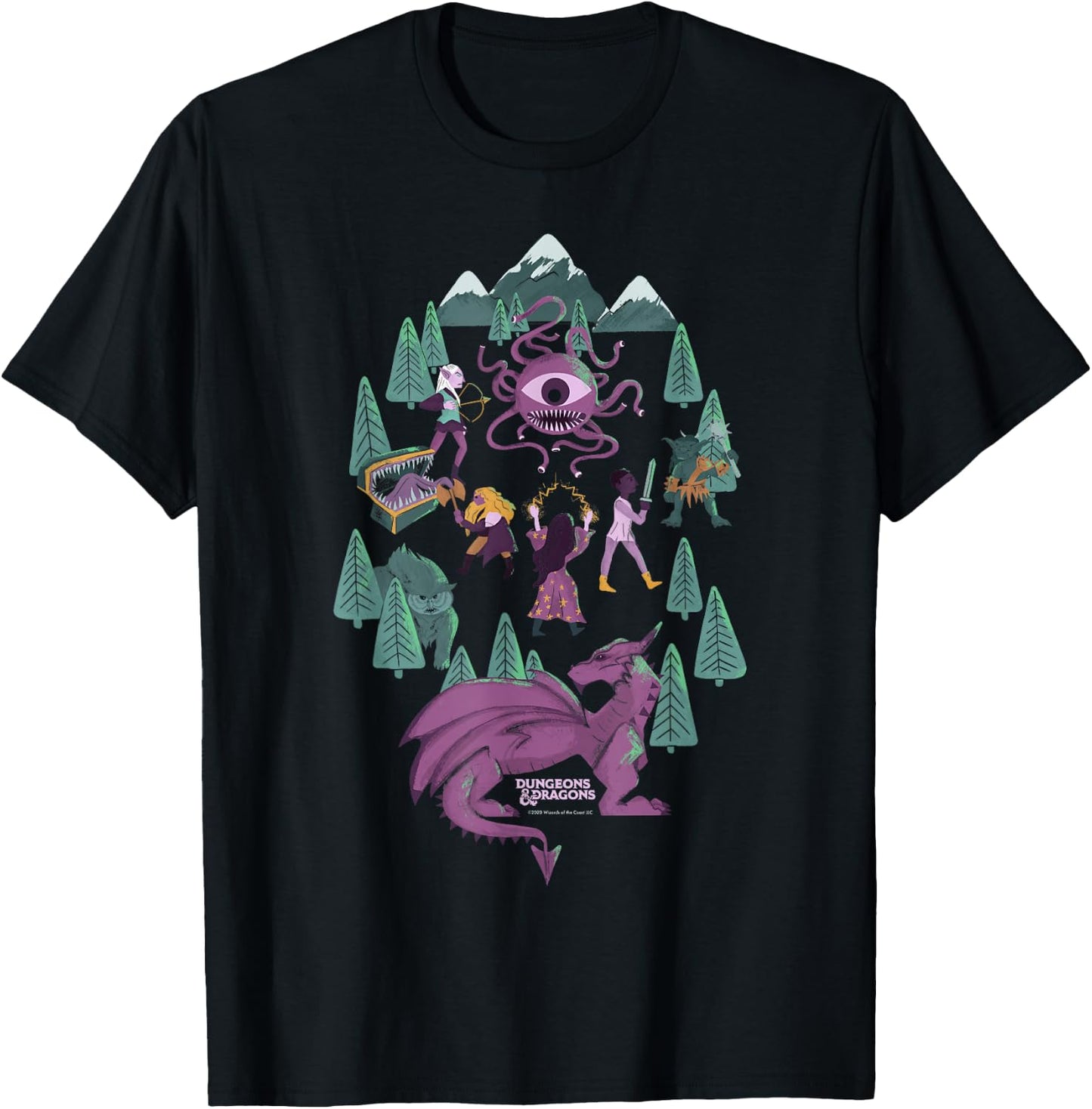 Dungeons & Dragons Forest Crew T-Shirt - T-Shirt | Black