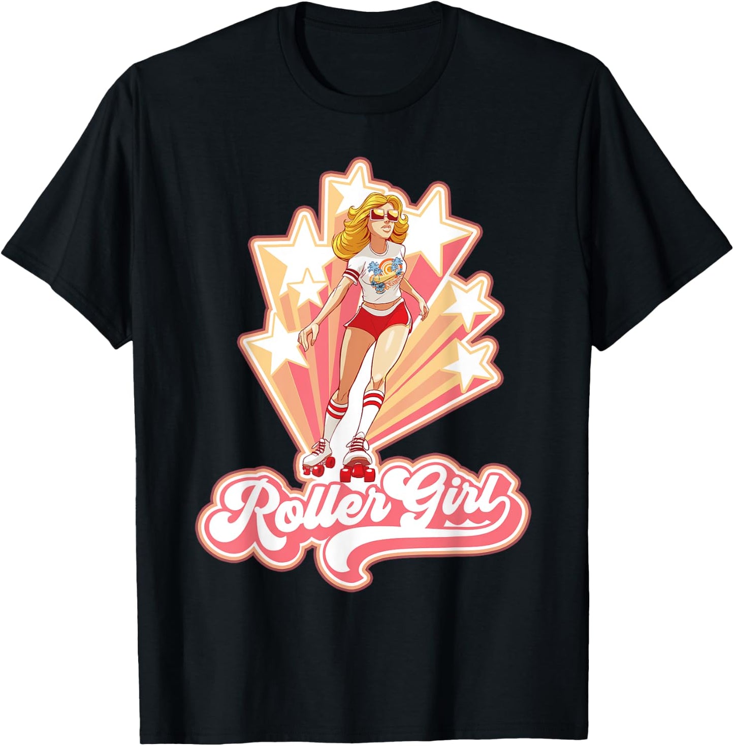 Roller Girl - Retro Roller Skate 70s 80s T-Shirt - T-Shirt | Black