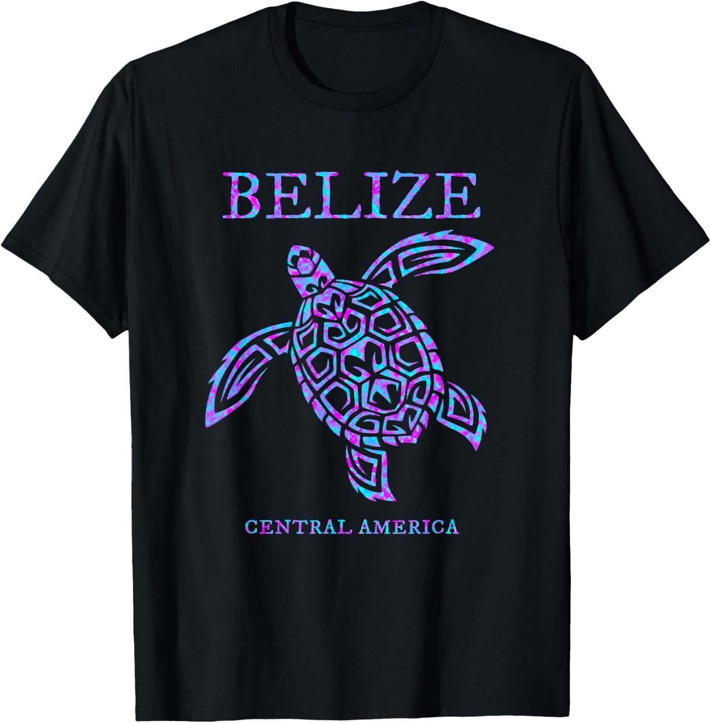 Belize Sea Turtle Retro T-Shirt - T-Shirt | Black