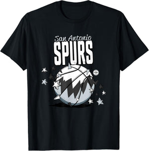 NBA San Antonio Spurs Basketball Doodle Stars T-Shirt - T-Shirt | Black