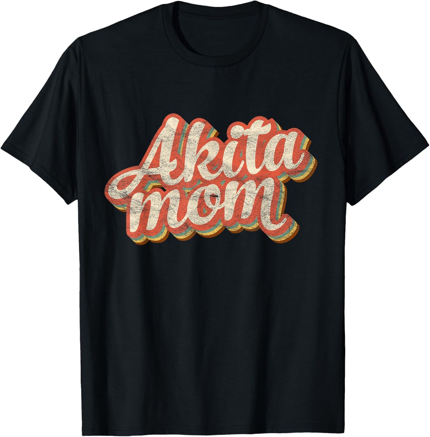 Vintage Akita Mom Gift Akita Mother Dog Lover Pet Mama Men Women Girls Kids T-Shirt - T-Shirt | Black