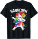 Nanacorn Dabbing Unicorn Nana Mother's Day T-Shirt - T-Shirt | Black