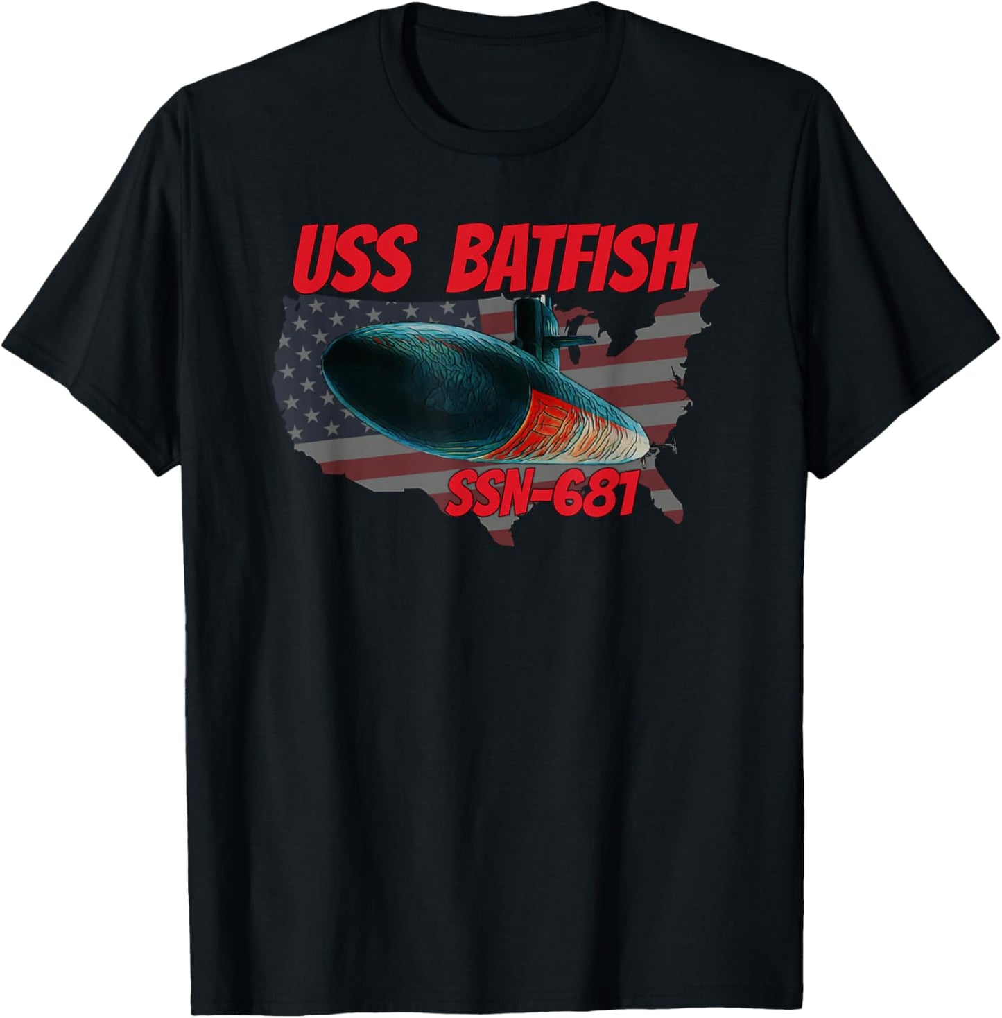 USS Batfish SSN-681 Submarine Veterans Day Father Grandpa T-Shirt - T-Shirt | Black