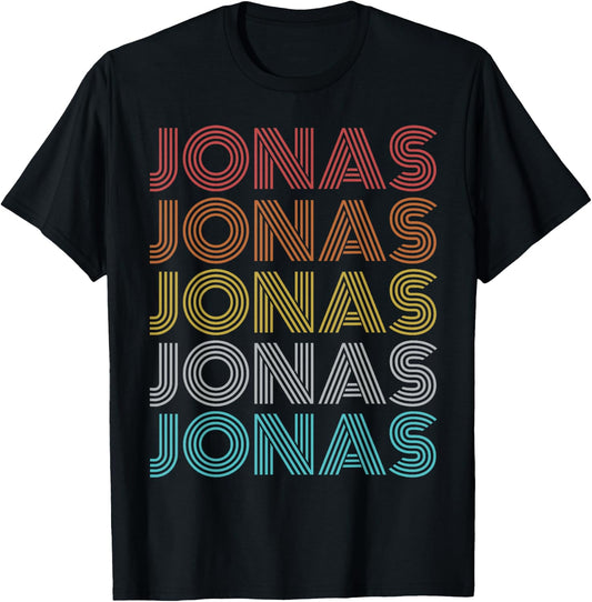 Jonas Shirt Retro Vintage Apparel -Adults and Kids Black Cotton 60% Polyester 40% Short Sleeve Small Classic Fit Spring, Summer T-Shirt - T-Shirt | Black