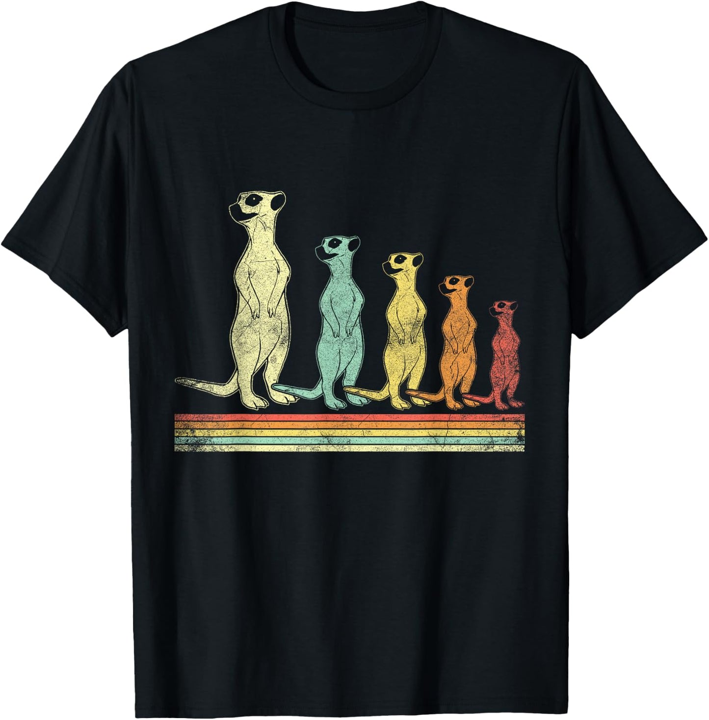 Retro Meerkat T-Shirt - T-Shirt | Black