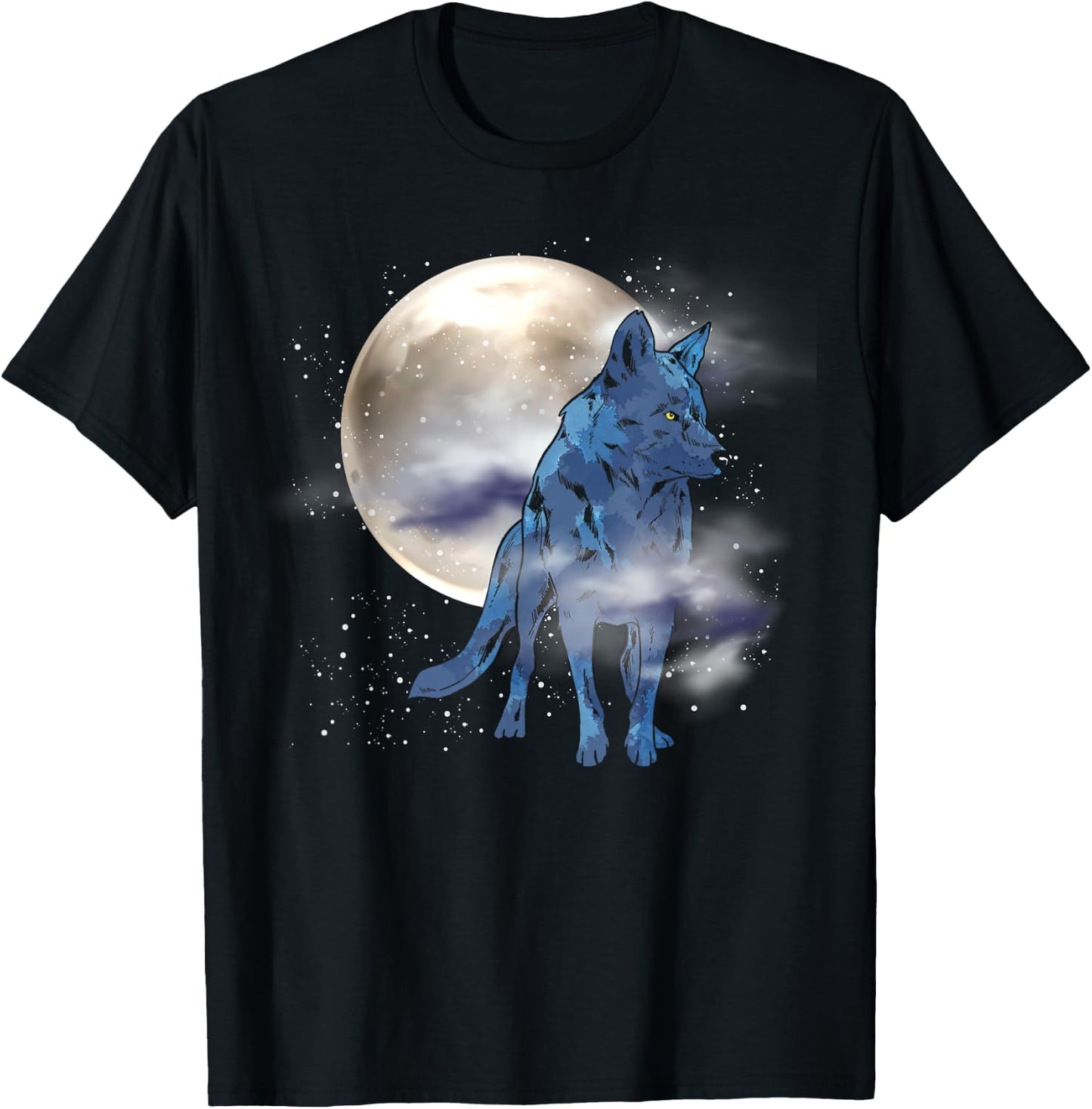 Howling Predator Animal Lover Forest Full Moon Wolf T-Shirt - T-Shirt | Black