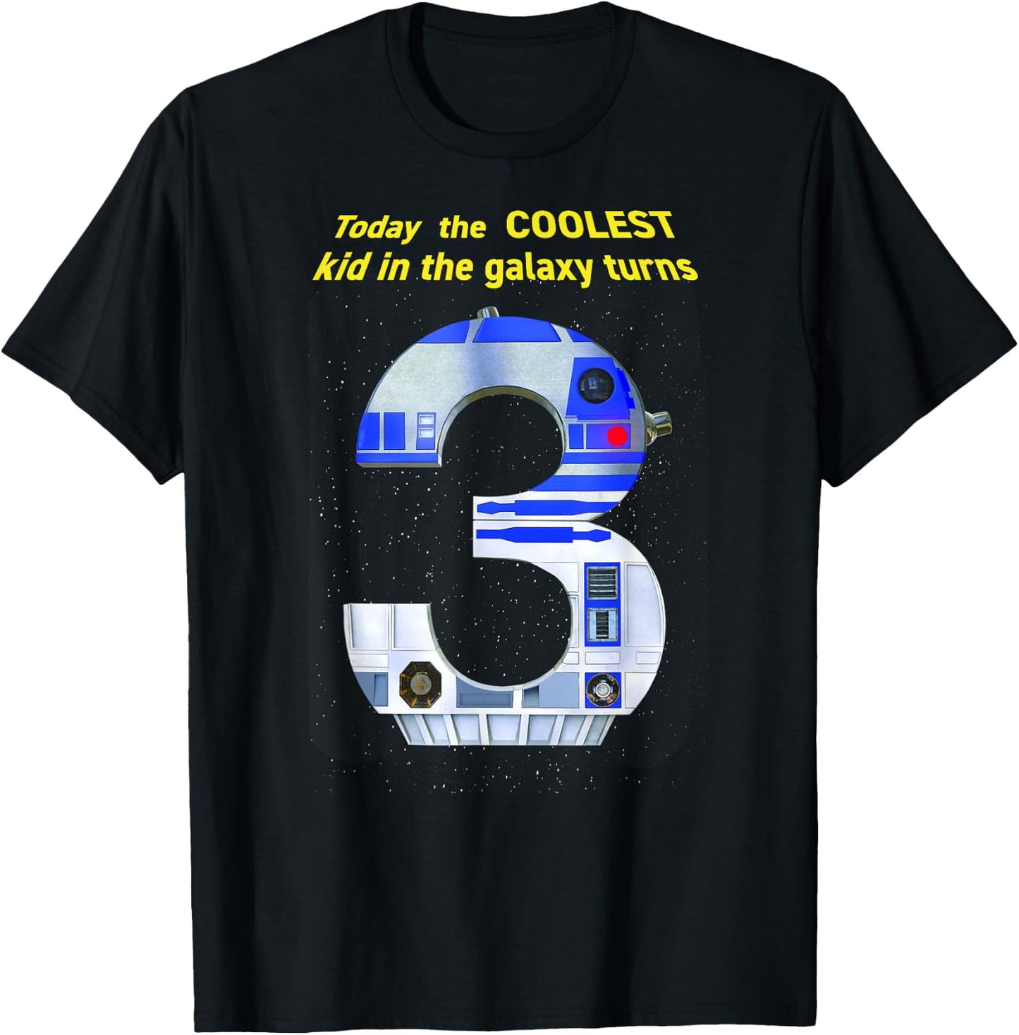 Star Wars R2 Cool Third Birthday T-Shirt - T-Shirt | Black