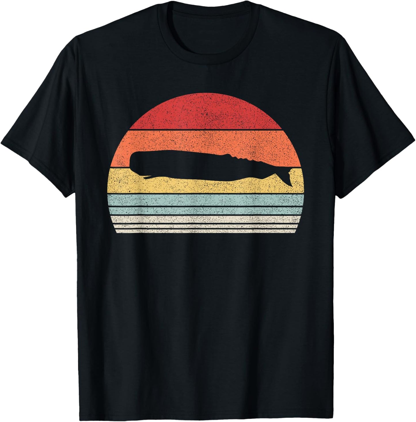 Vintage Retro Sperm Whale T-Shirt - T-Shirt | Black