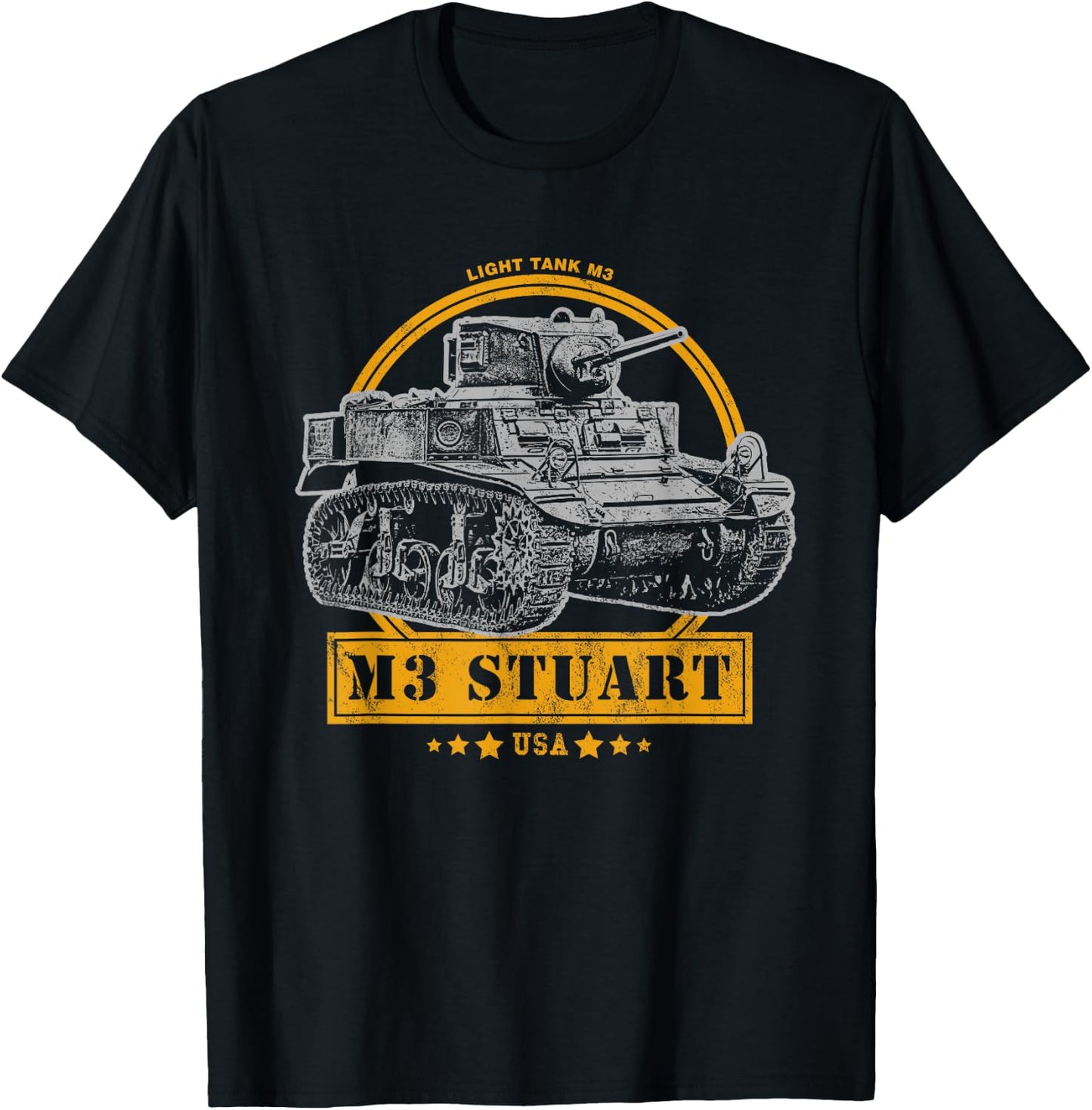 M3 Stuart - WW2 Tank T-Shirt - T-Shirt | Black