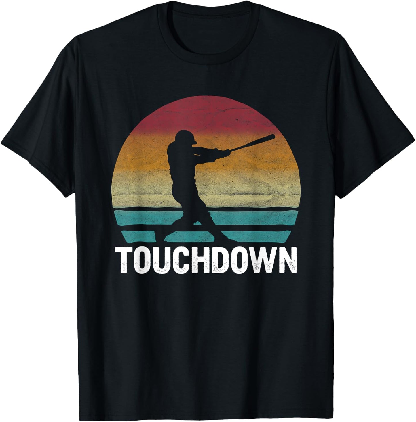 Funny Sports Touchdown Baseball Player retro vintage T-Shirt - T-Shirt | Black