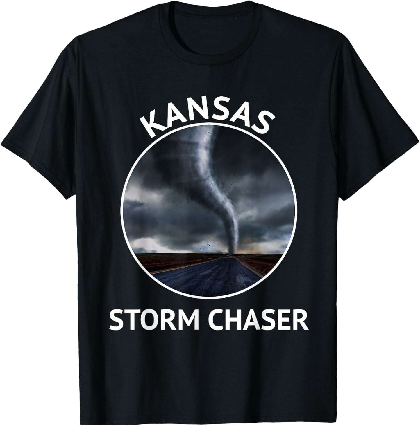 Kansas Weather Storm Tornado Hurricane Chaser Men Women T-Shirt - T-Shirt | Black