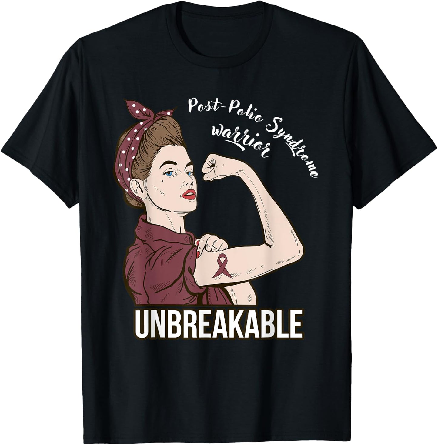 Post-Polio Syndrome Awareness Warrior Support Fight T-Shirt - T-Shirt | Black
