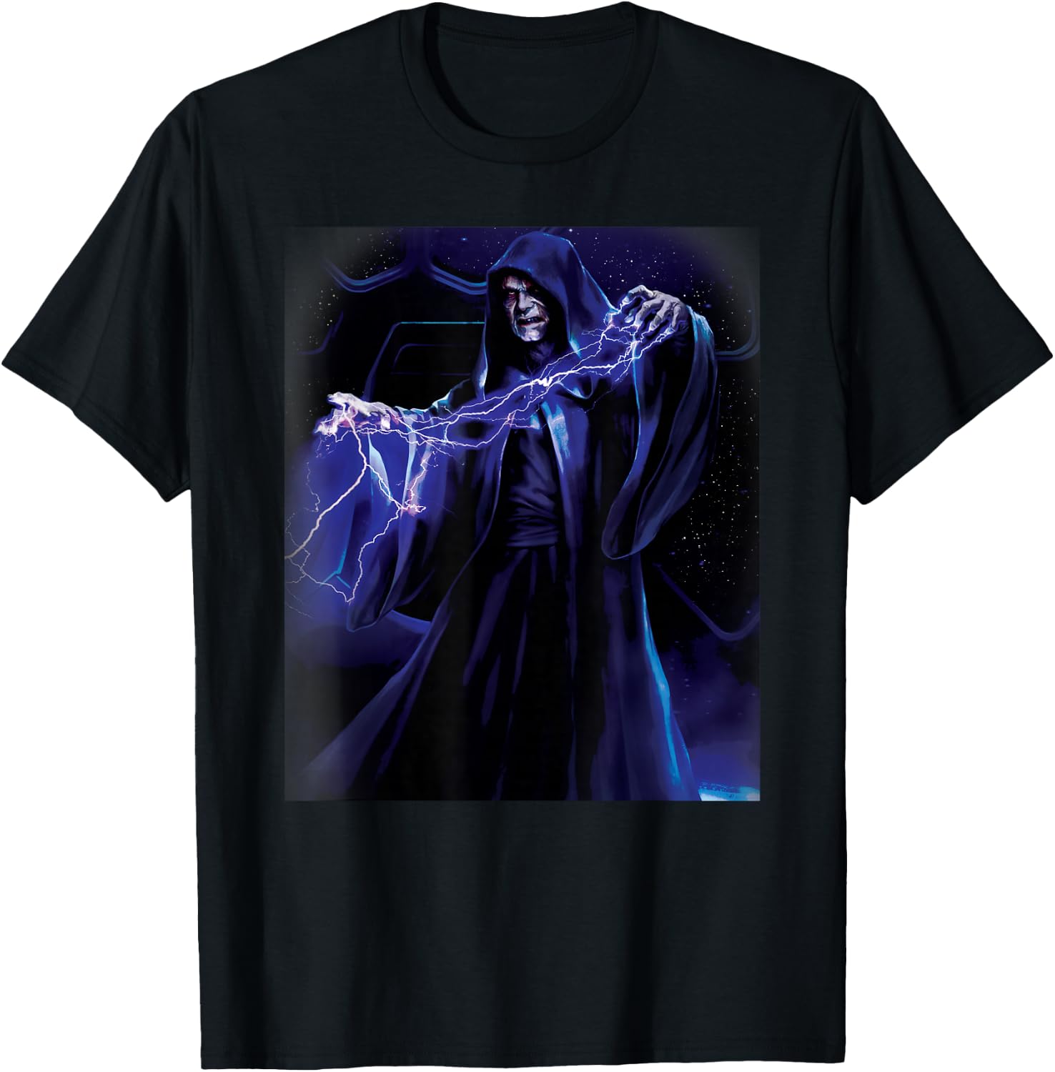 Star Wars Emperor Palpatine Darth Sidious Force Lightning T-Shirt - T-Shirt | Black
