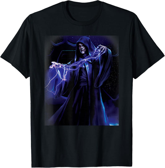 Star Wars Emperor Palpatine Darth Sidious Force Lightning T-Shirt - T-Shirt | Black