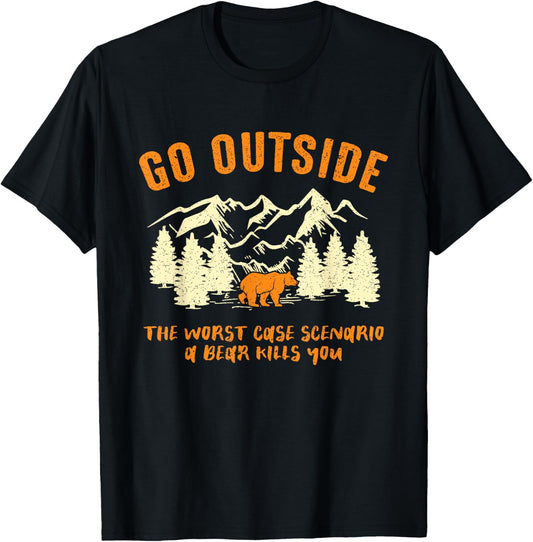 Outdoor Activities Hikers Nature Hiking Lovers Camping T-Shirt - T-Shirt | Black