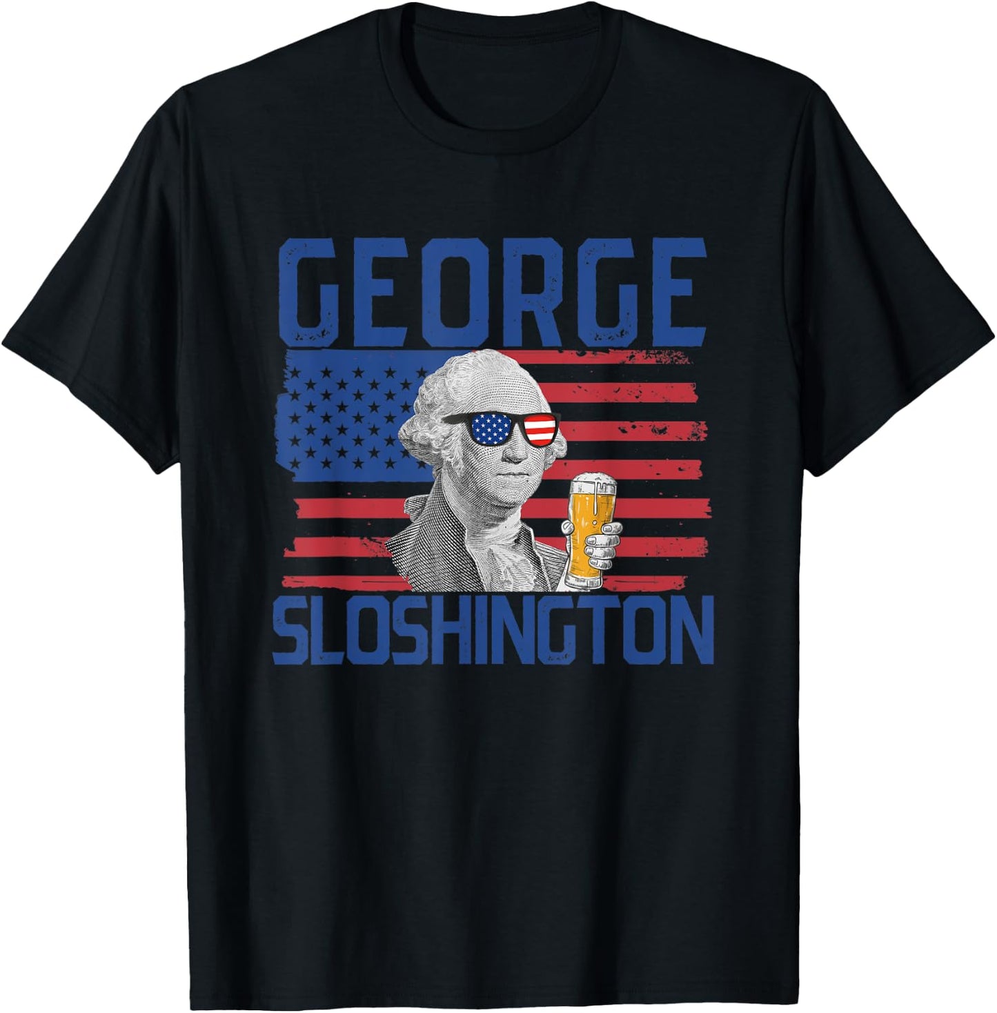 George Sloshington 4th Of July President George Washington Men T-Shirt - T-Shirt | Black