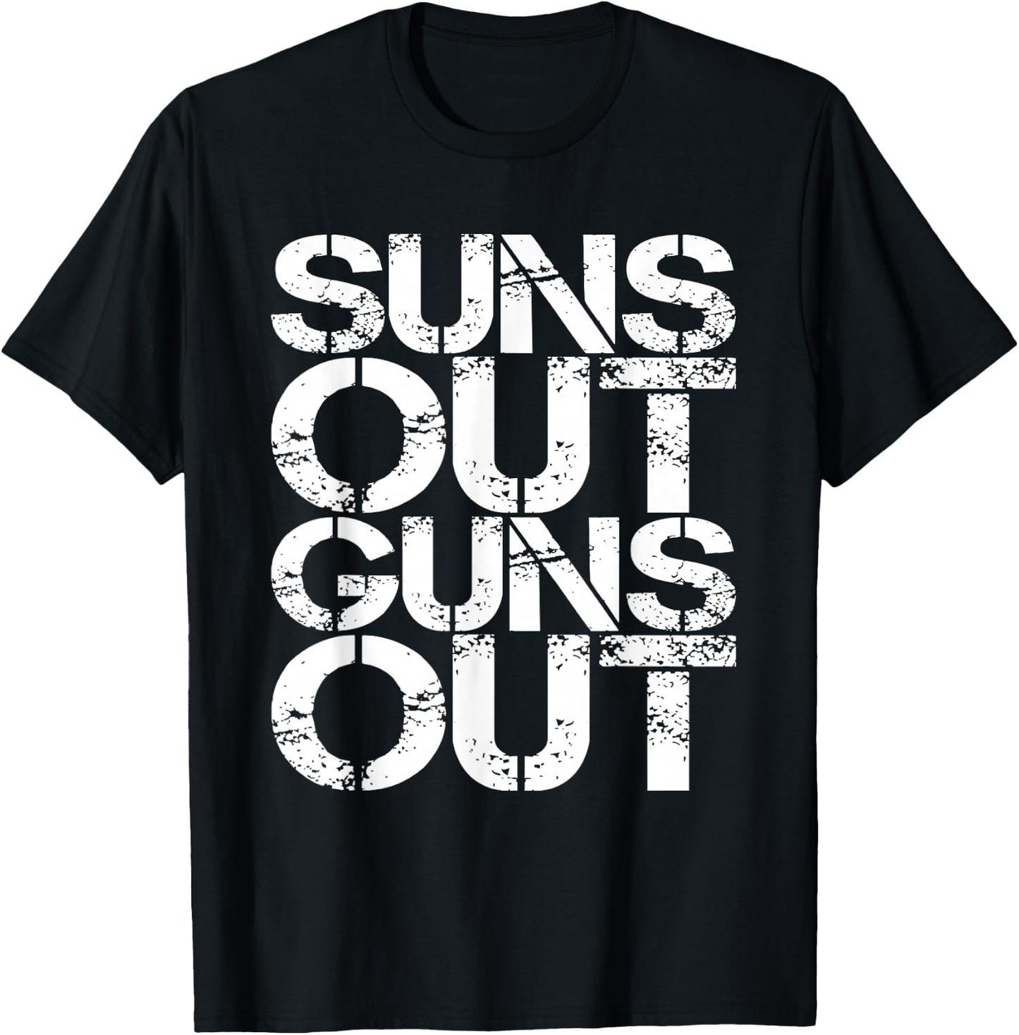 Suns Out Guns Out Workout Funny Gym Muscle Exercise Sunsout T-Shirt - T-Shirt | Black
