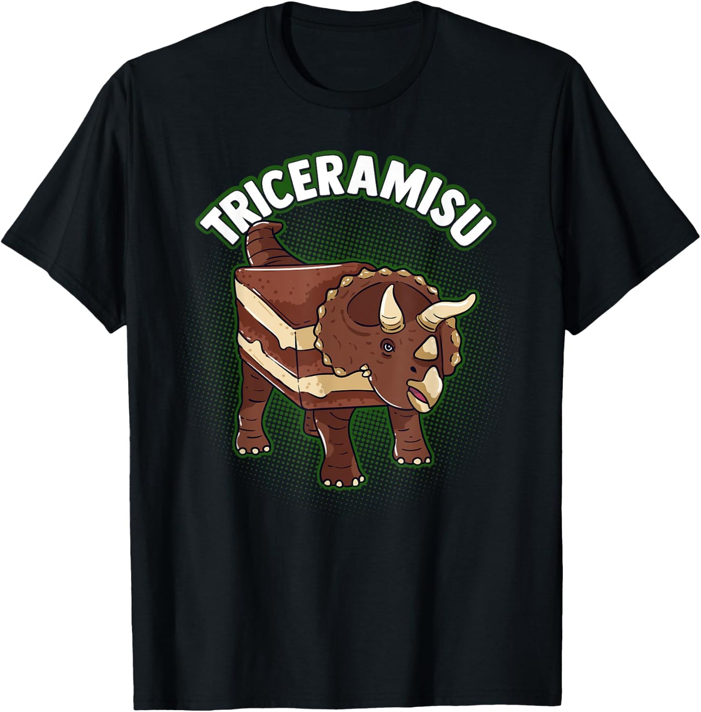 Triceramisu | Triceratops Dinosaur Lover Pastry Chef Pun T-Shirt - T-Shirt | Black