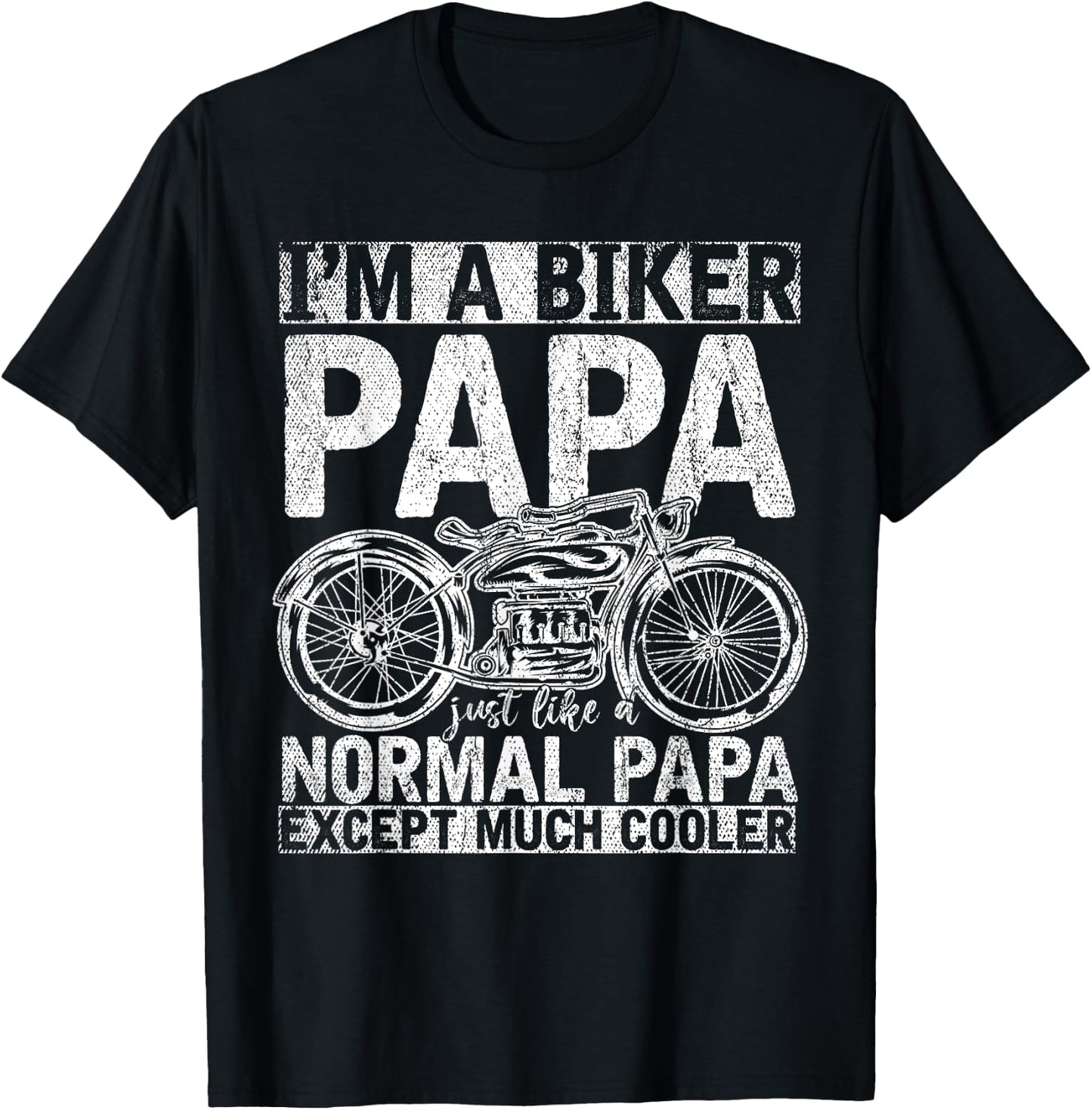 Motorcycle Biking Grandpa Retirement Bike Papa Biker T-Shirt - T-Shirt | Black