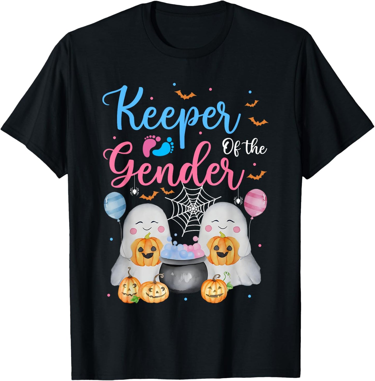 Keeper of the Gender Halloween Shirt Ghost Baby Shower T-Shirt - T-Shirt | Black