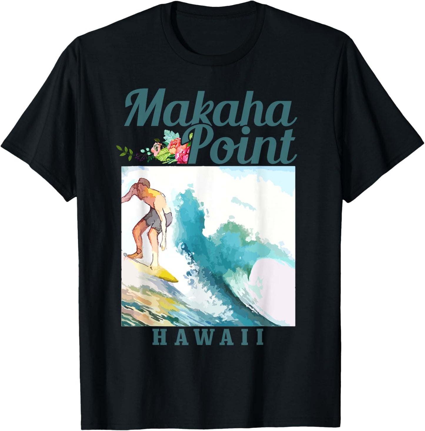 Makaha Point Hawaii Surfing Vintage Surfer T-Shirt - T-Shirt | Black
