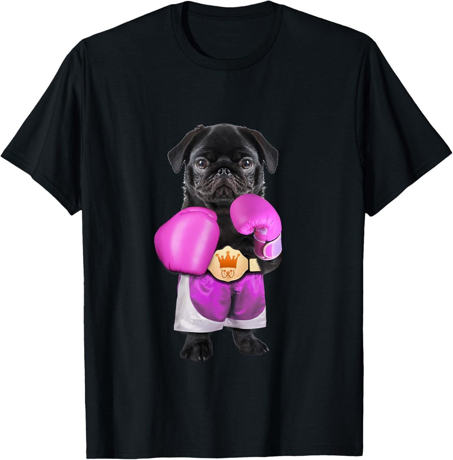 Pug dog Boxing Funny Fitness Gym Workout T-Shirt - T-Shirt | Black