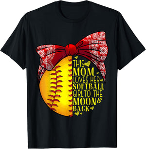 Funny Softball Gift Mom Women Pitcher Catcher Girls Lovers T-Shirt - T-Shirt | Black