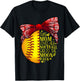 Funny Softball Gift Mom Women Pitcher Catcher Girls Lovers T-Shirt - T-Shirt | Black