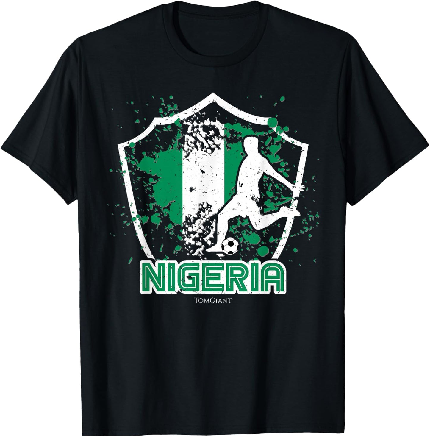 Soccer Football Nigeria Nigerian World National Game Gift T-Shirt - T-Shirt | Black