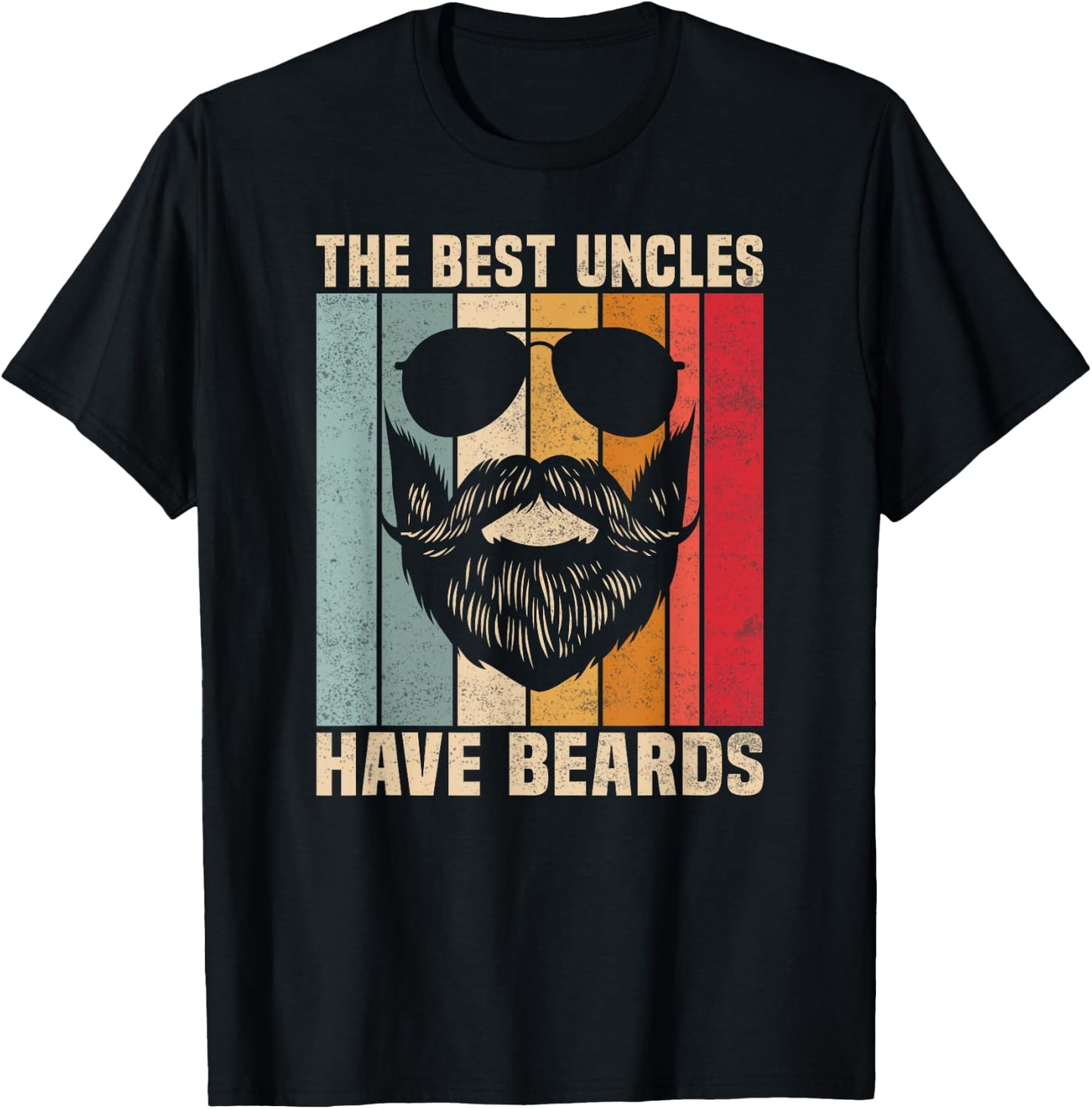 Funny Retro Vintage The Best Uncles Have Beards Lovers T-Shirt - T-Shirt | Black