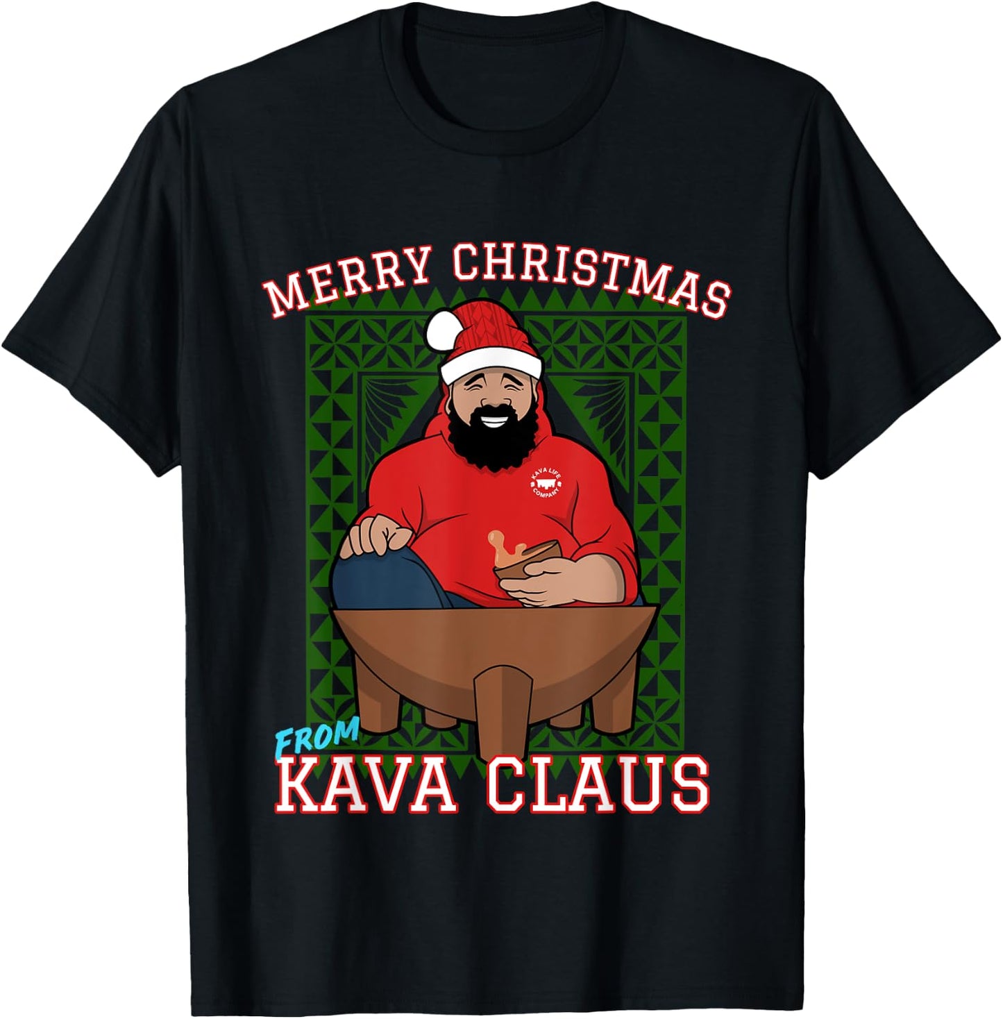 Merry Christmas from Kava Claus T-Shirt - T-Shirt | Black