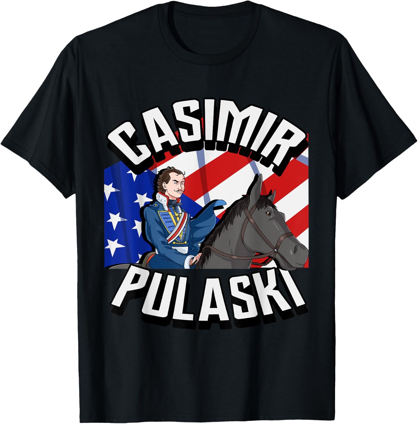 Casimir Pulaski Day Polish Chicago Parade Gift T-Shirt - T-Shirt | Black